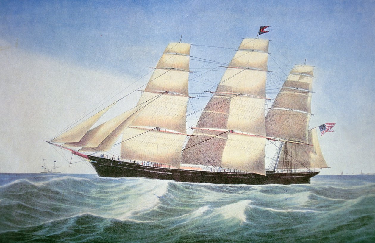 Suvereign of the Seas, Nathaniel Currierin litografia (1813-88) tekijältä American School