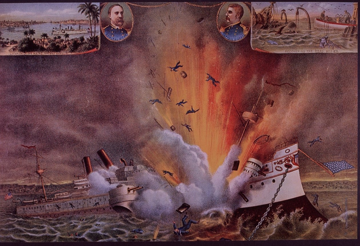 Espanjalais-amerikkalainen sota 1898, USS Maine räjäytettiin Havannan satamassa tekijältä American School