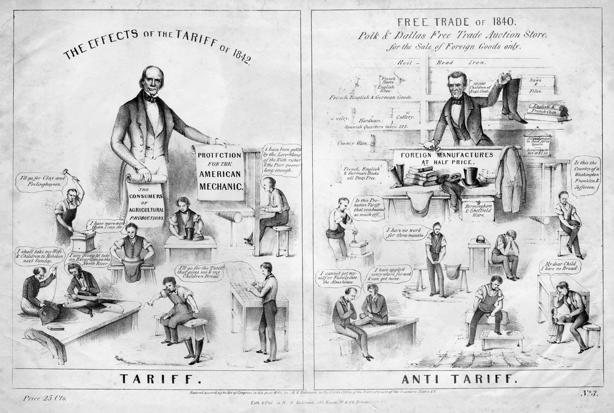 Tariffi, antitariffi, julkaisija H R Robinson, New York, 1844 tekijältä American School