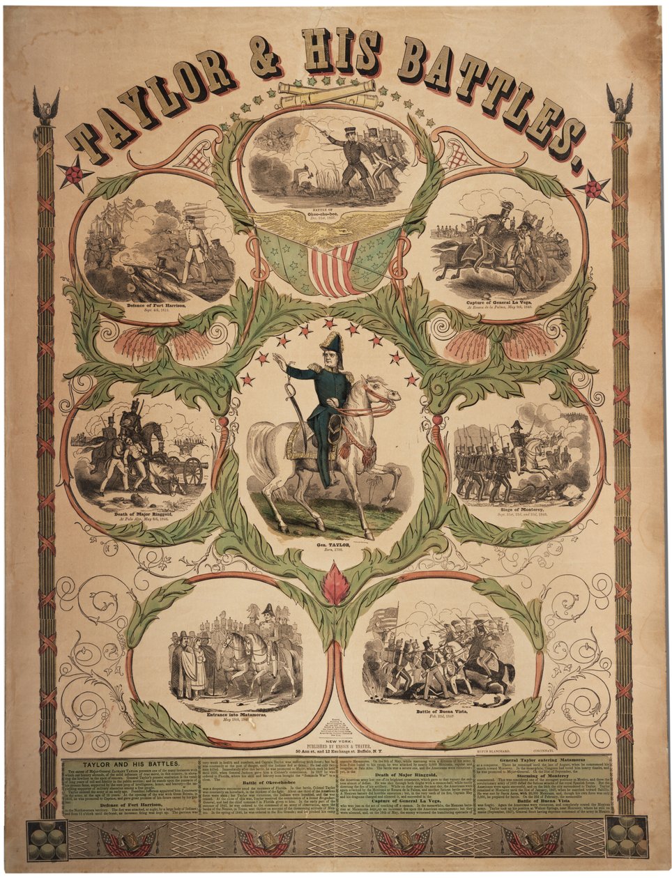 Taylor ja hänen taistelunsa, paina Rufus Blanchard of Cincinnati ja julkaisi Ensign & Thayer, New York, 1847 tekijältä American School