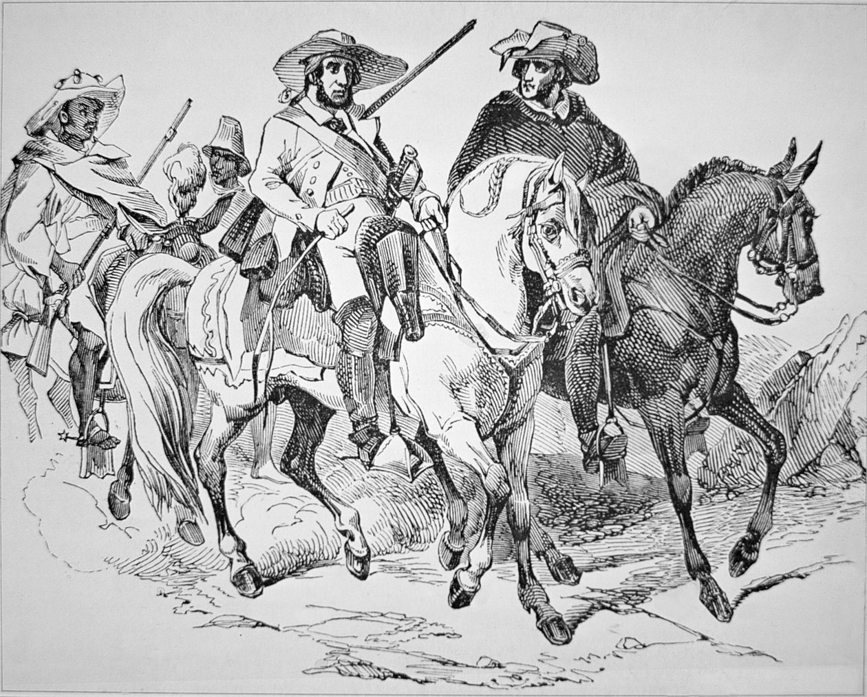 Texas Rangers Texasin tasavallan aikana (1836-45) 1842 (kaiverrus) tekijältä American School