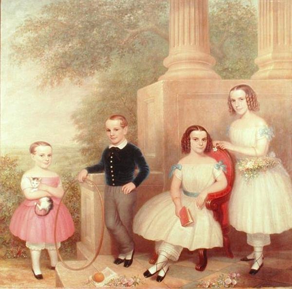 The Abeel Children, n. 1852-55 (öljy kankaalle) tekijältä American School