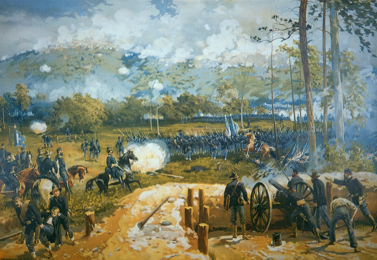 Kenesaw-vuoren taistelu, 27. kesäkuuta 1864 (värilitho) tekijältä American School