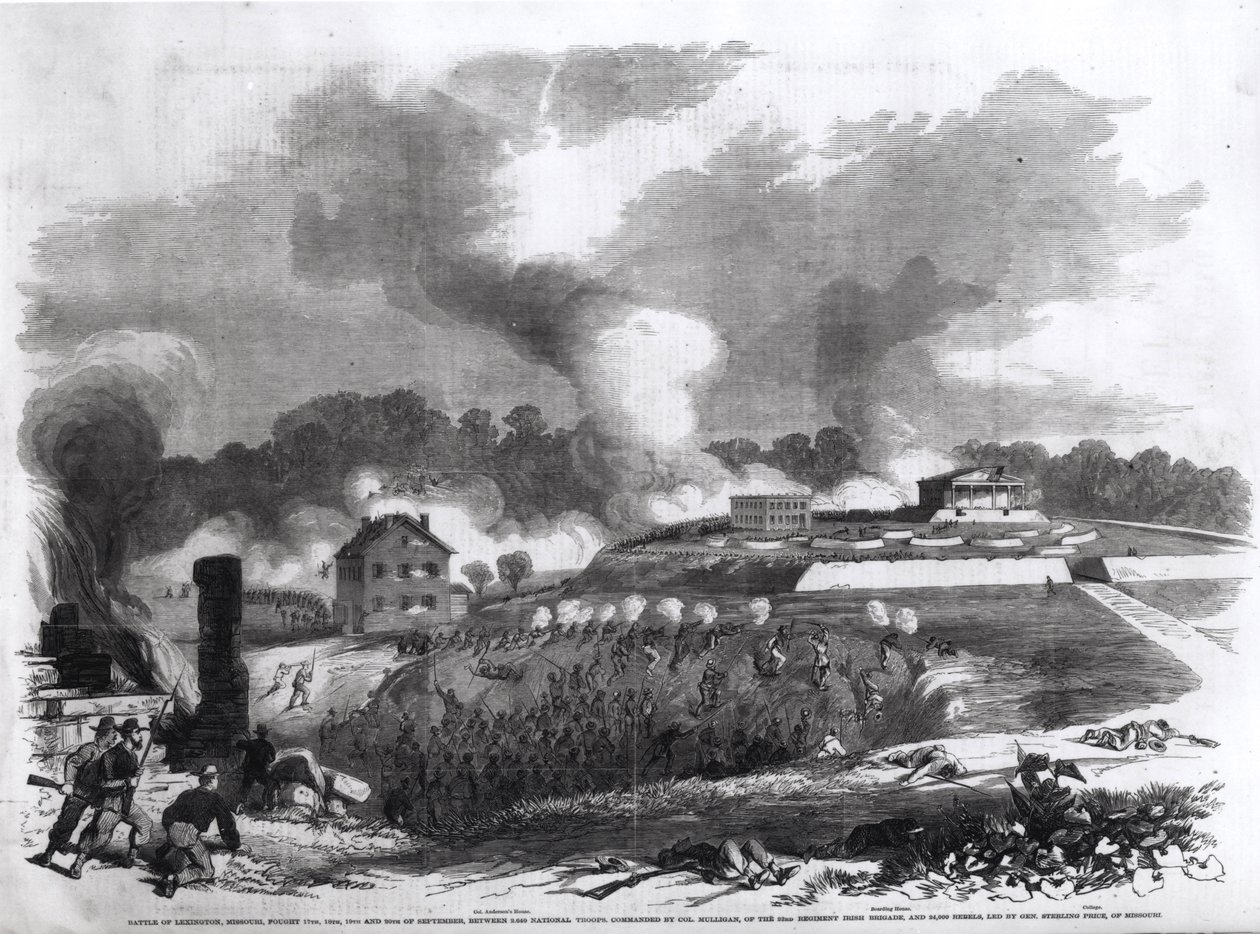 Lexingtonin taistelu, Missouri, 17.-20. syyskuuta 1861, julkaisusta "Frank Leslie