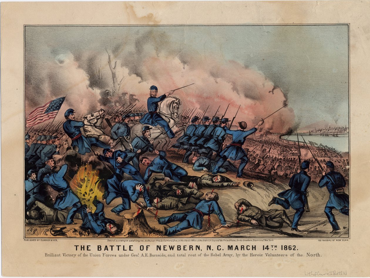 The Battle of Newbern, N.C., 14. maaliskuuta 1862, pub. kirjoittanut Currier & Ives, n. 1862 tekijältä American School