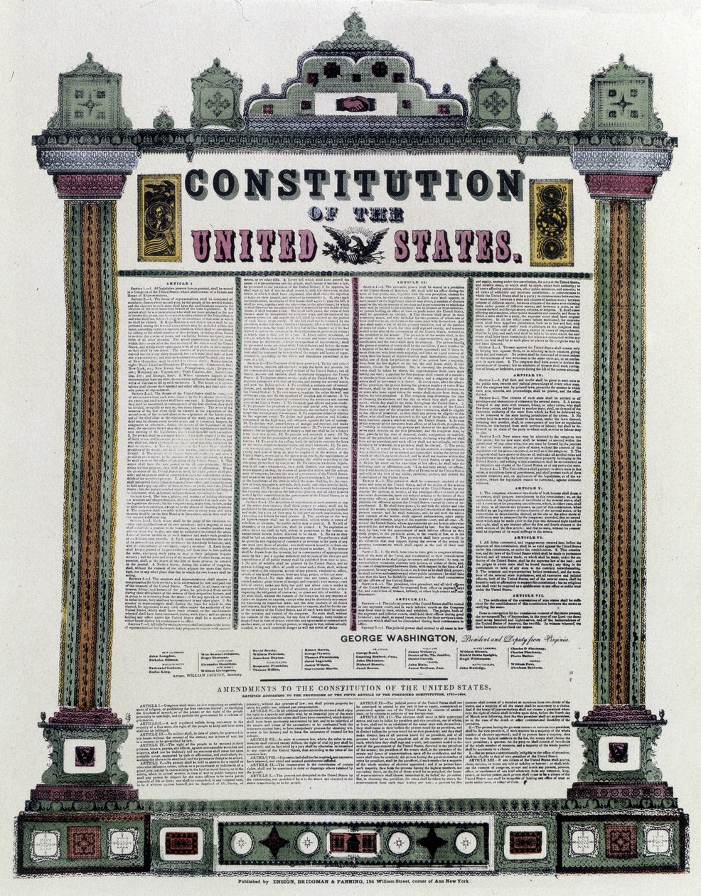 Amerikan yhdysvaltojen perustuslaki (American Constitution) allekirjoitettiin vuonna 1787, sovellettiin vuonna 1789 tekijältä American School