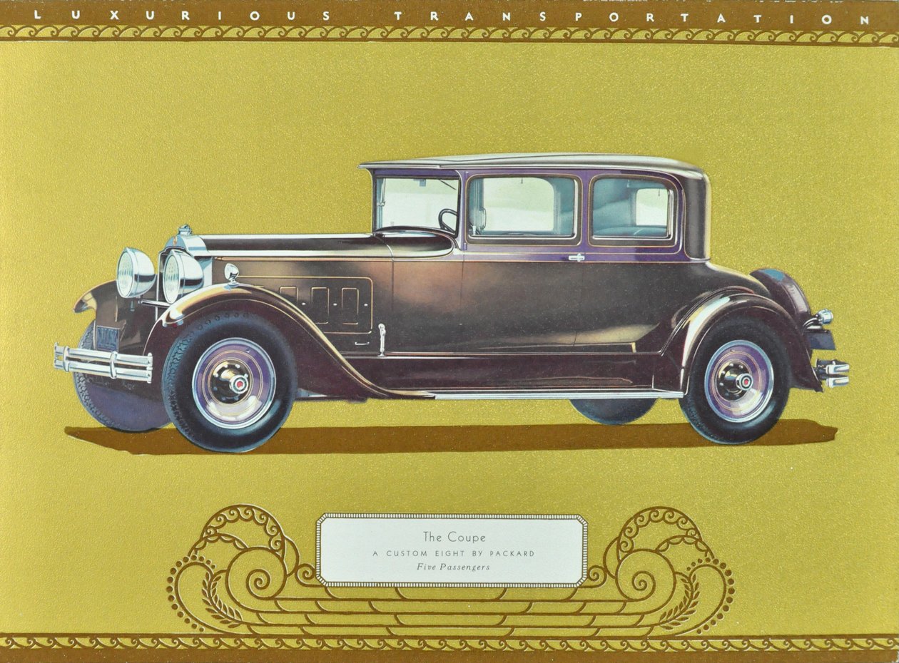 The Coupe, A Custom Eight by Packard, julkaisu 1930 (värilitografia). tekijältä American School