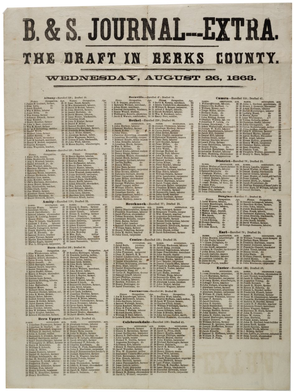 Luonnos Berksin piirikunnassa, 26. elokuuta 1863 tekijältä American School