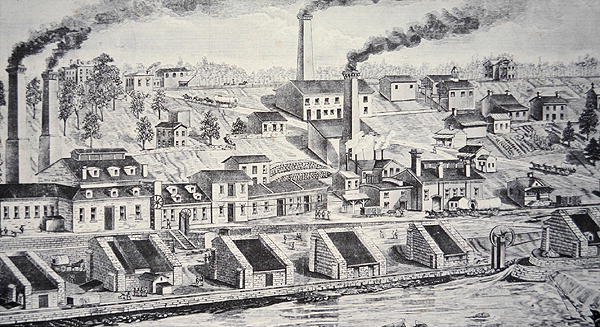 Du Pont -jauhetehdas Brandywine-joella (viivakaiverrus) tekijältä American School