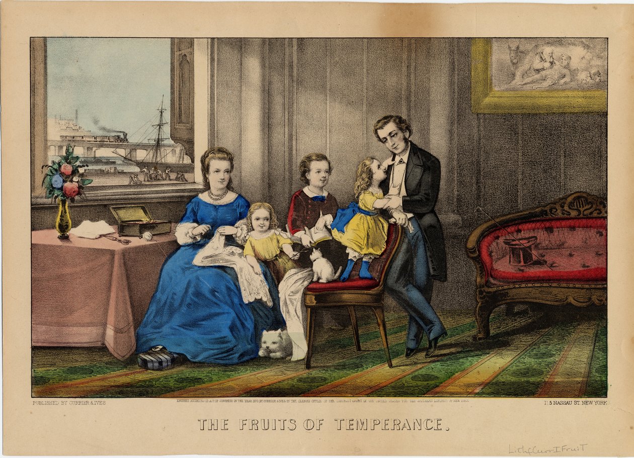 The Fruits of Temperance, pub. Currier & Ives, 1870 tekijältä American School