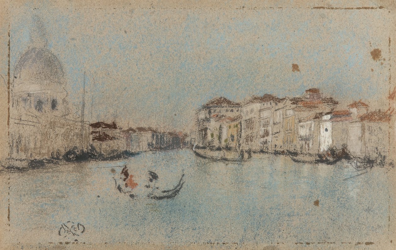 Canal Grande, Venetsia, n. 1879-1880 (pastelli ruskealla paperilla) tekijältä American School