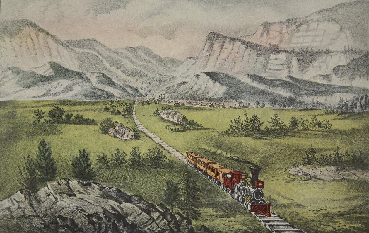 Suuri länsi, pub. 1870, Currier & Ives tekijältä American School