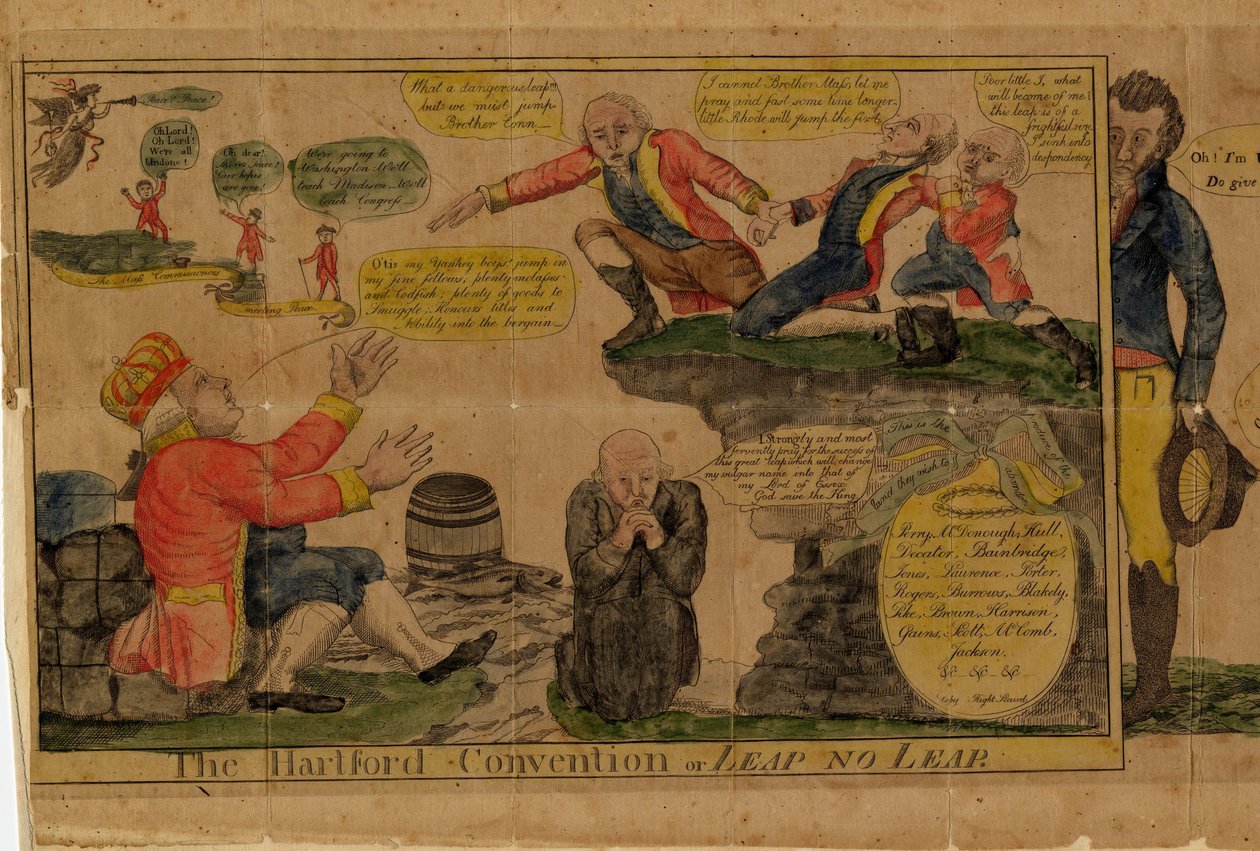 Hartfordin konventti tai, Leap no Leap, 1815 (käsinvärinen kaiverrus) tekijältä American School