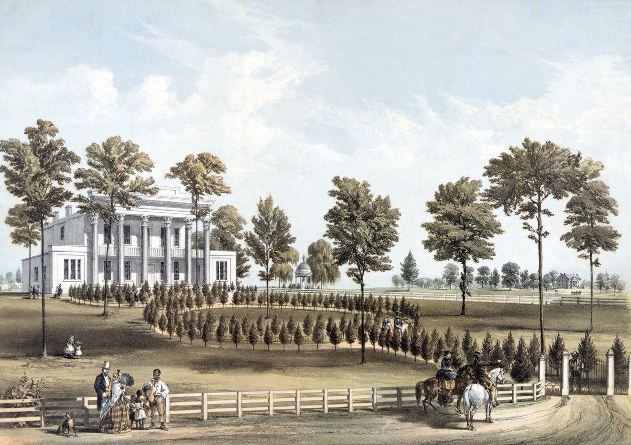 The Hermitage, Jacksonin hauta ja Andrew J. Donelsonin asuinpaikka 12 mailin päässä Nashvillestä, Tennessee, otettu paikalla 29. maaliskuuta. tekijältä American School