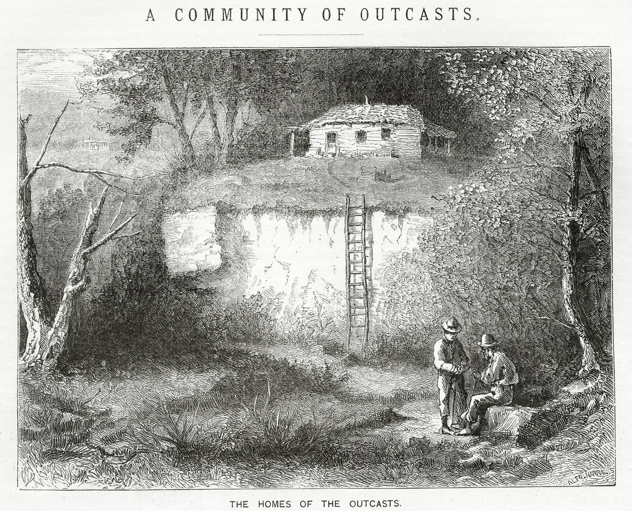 The Homes of the Outcasts, havainnollistava tarina, A Community of Outcasts, Appletons Journal, 23. maaliskuuta 1872 tekijältä American School