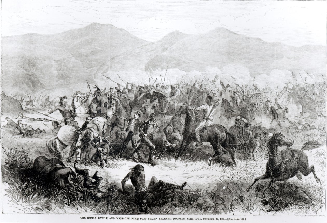 Intiaanitaistelu ja verilöyly lähellä Fort Philip Kearneytä, Dakotah Territory, 21. joulukuuta 1866 tekijältä American School