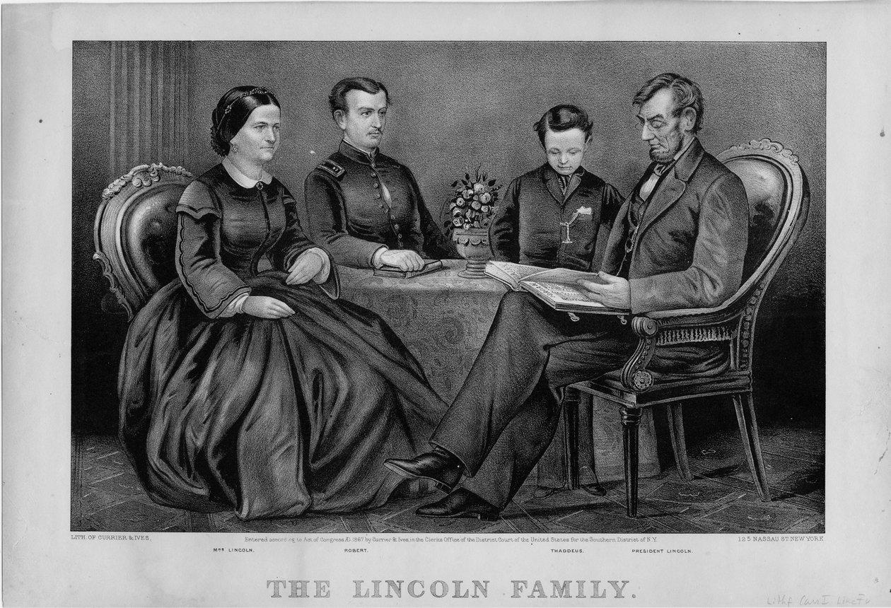 Lincolnin perhe, pubi. Currier & Ives, 1867 tekijältä American School