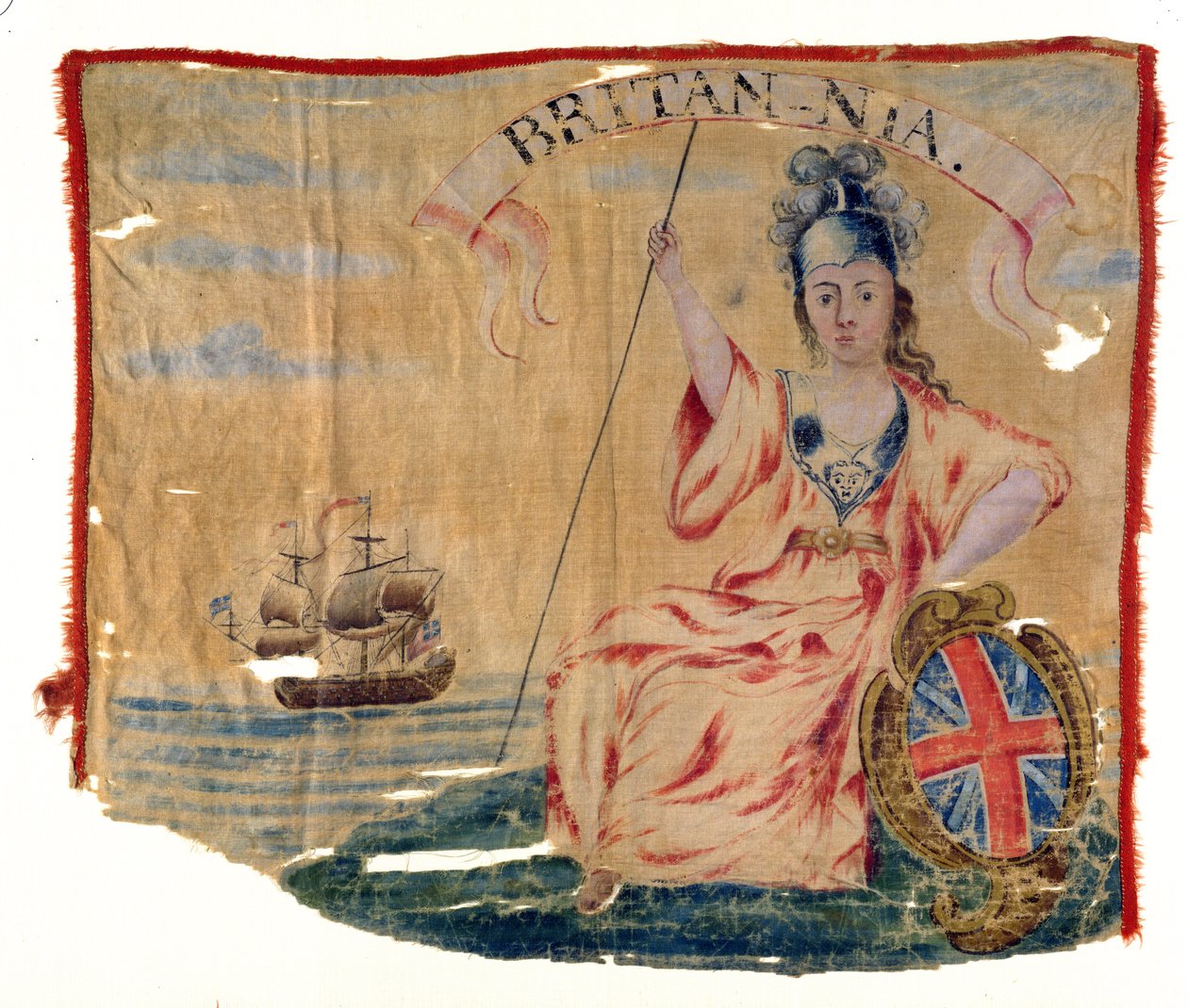 Louisbourg Britannian lippu, 1745 (puuvilla) tekijältä American School