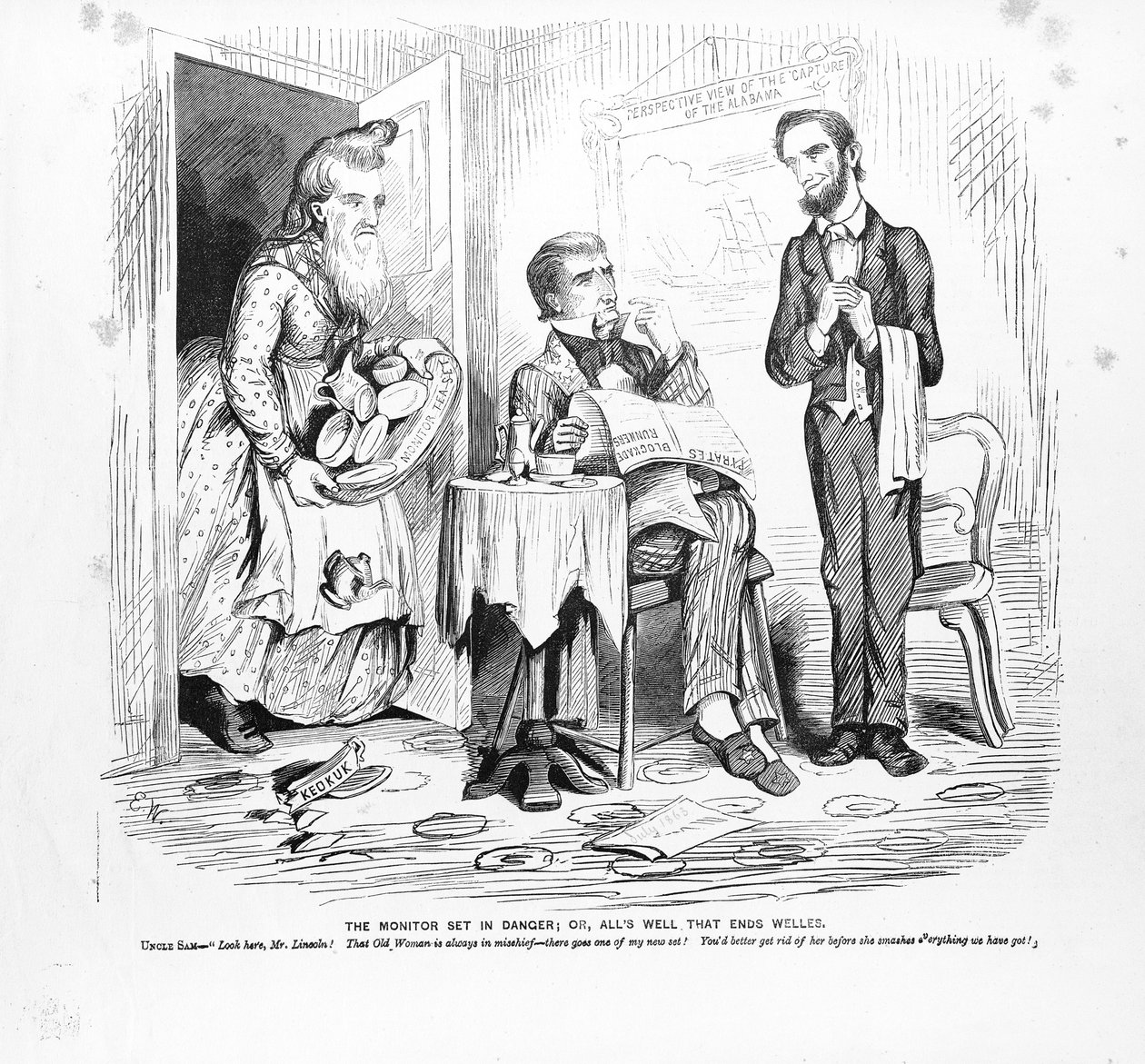 Monitori on vaarassa, eli Kaikki hyvin, joka päättyy hyvin, n. 1862 tekijältä American School