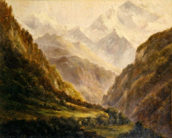 Rockies, n. 1870 (öljy paperille) tekijältä American School