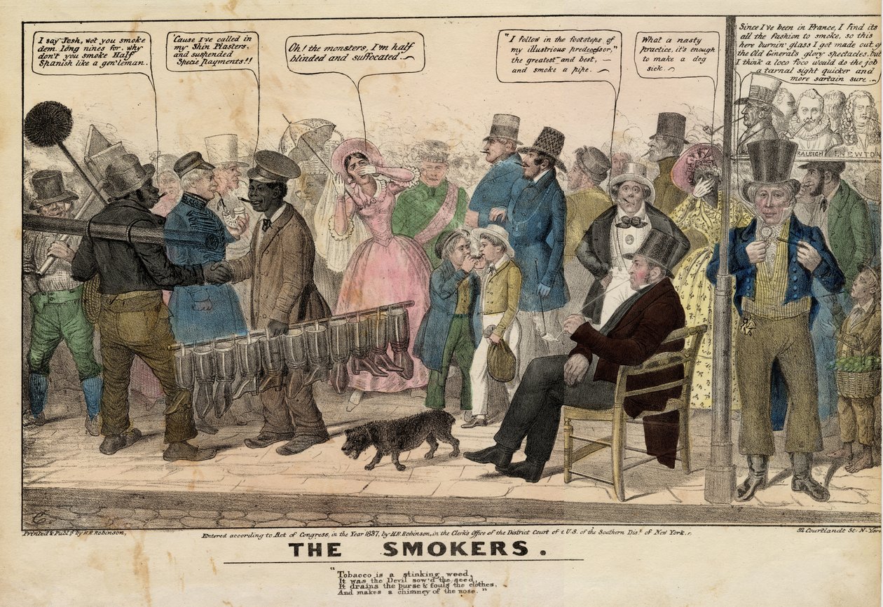 The Smokers, n. 1837 (käsinvärinen lito) tekijältä American School