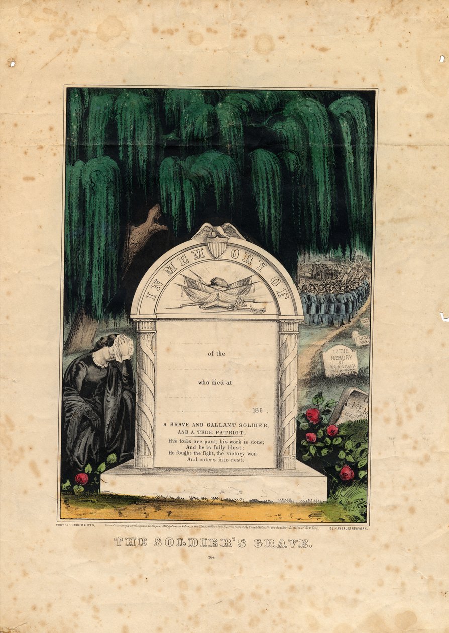 The Soldiers Grave, pubi. kirjoittanut Currier & Ives, n. 1862 tekijältä American School