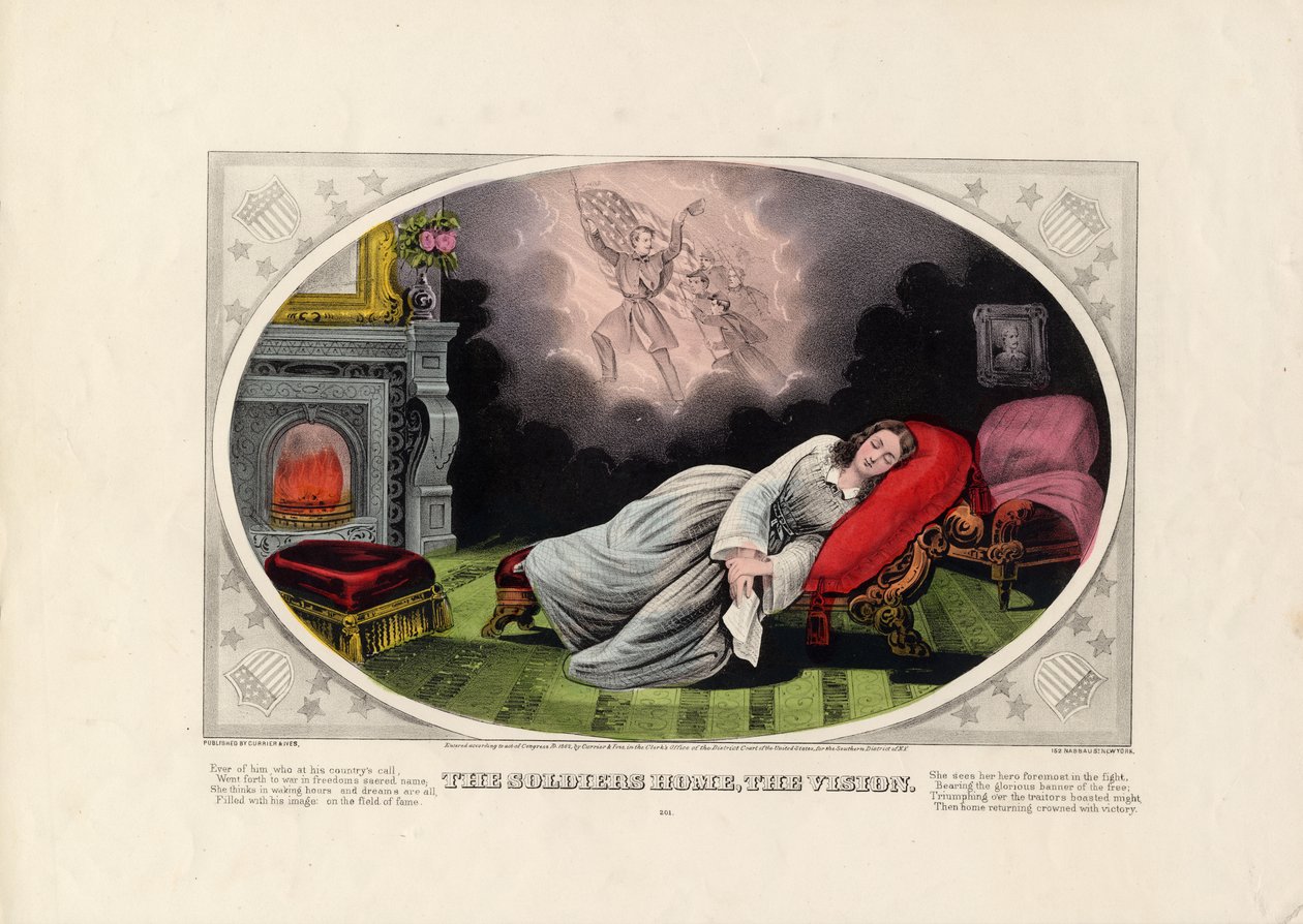 Soldiers Home, Vision, pubi. kirjoittanut Currier & Ives, 1862 tekijältä American School