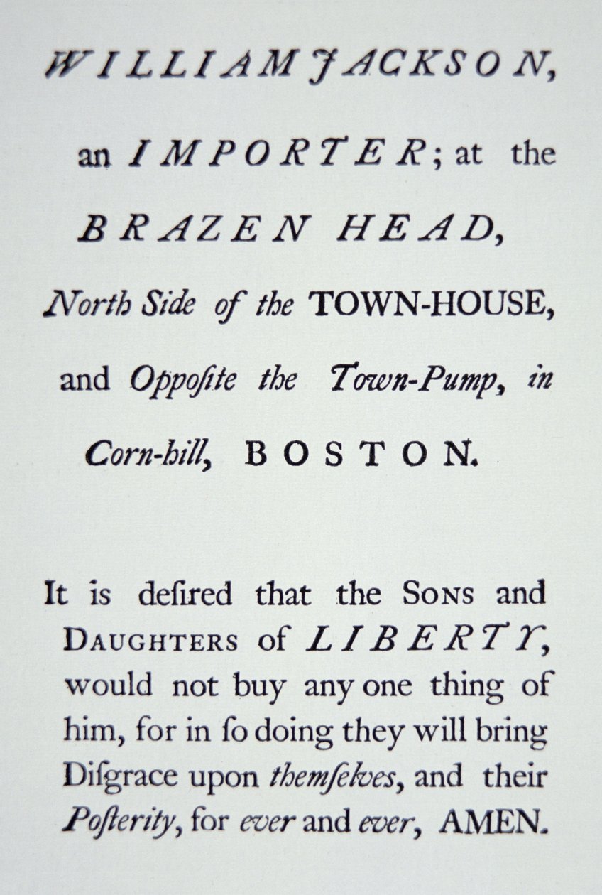 "Sons of Liberty", salainen liike, joka perustettiin vuonna 1765 vastustamaan brittiläisiä veroja (litho) tekijältä American School