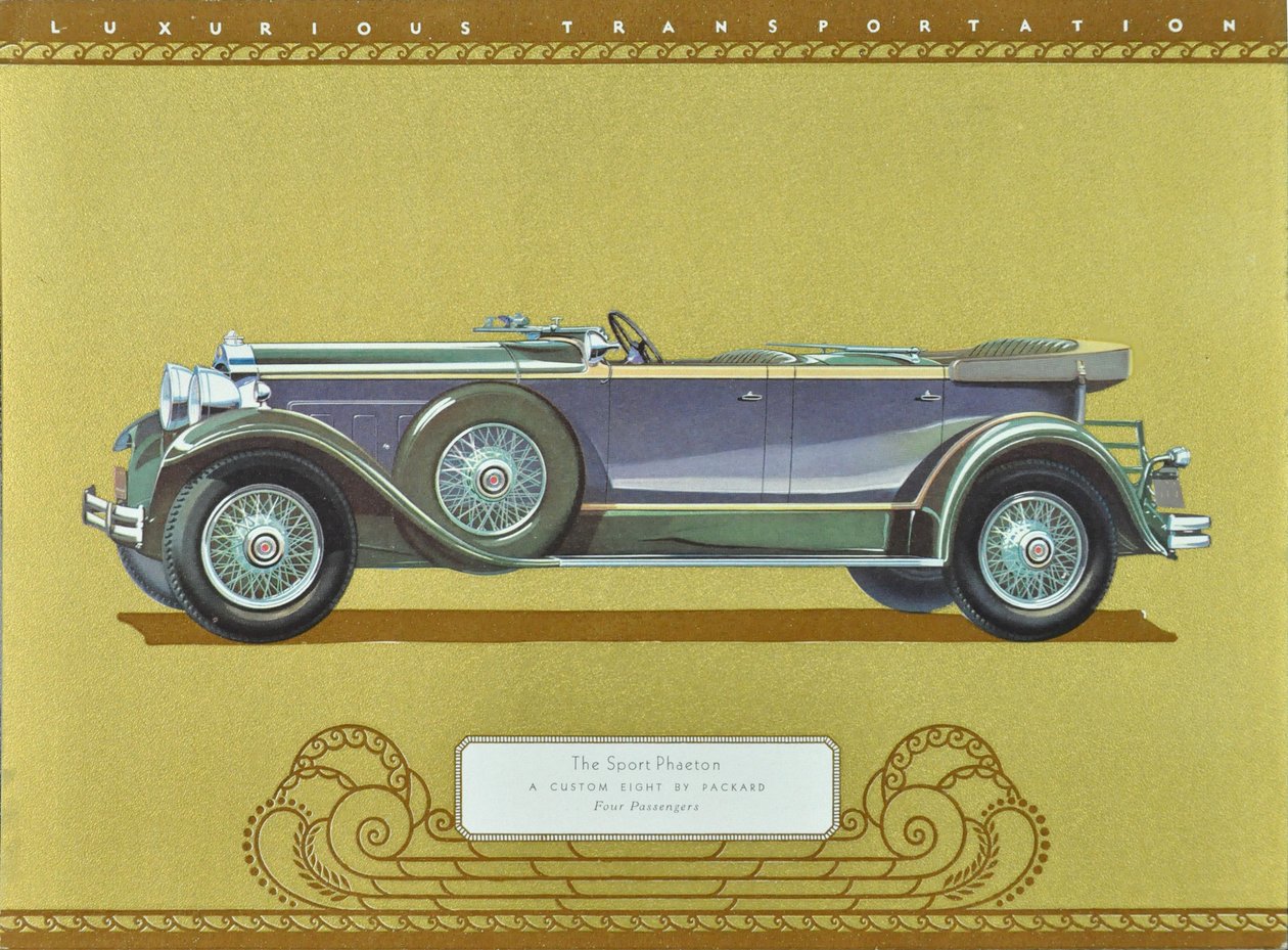 The Sport Phaeton, A Custom Eight by Packard, julkaisu 1930 (värilitra). tekijältä American School