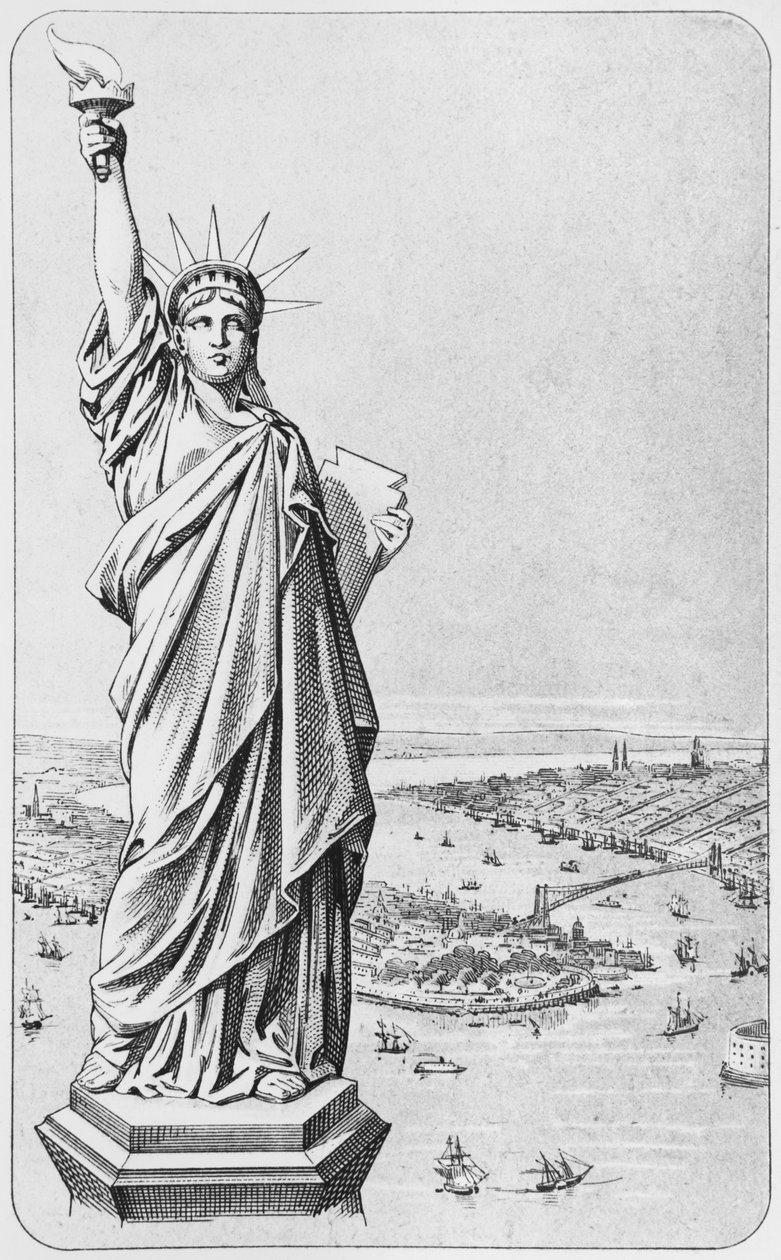 Vapaudenpatsas, New York, noin 1885 tekijältä American School