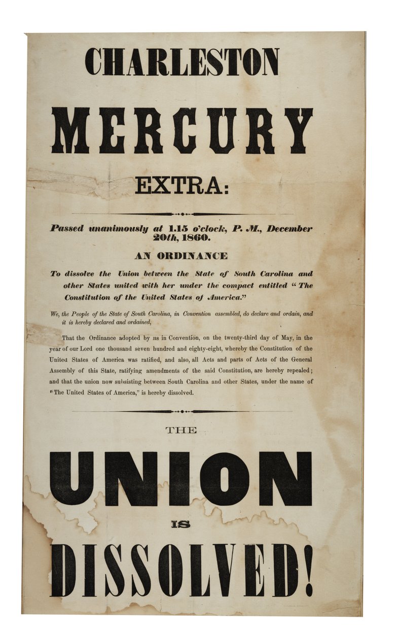 Liitto hajoaa! (Charleston Mercury, Extra Edit.), 20. joulukuuta 1860 tekijältä American School