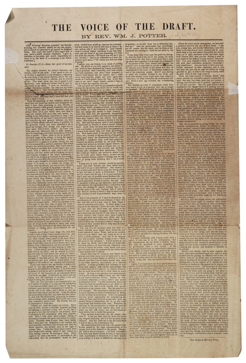 Luonnoksen ääni, 21. heinäkuuta 1863 tekijältä American School