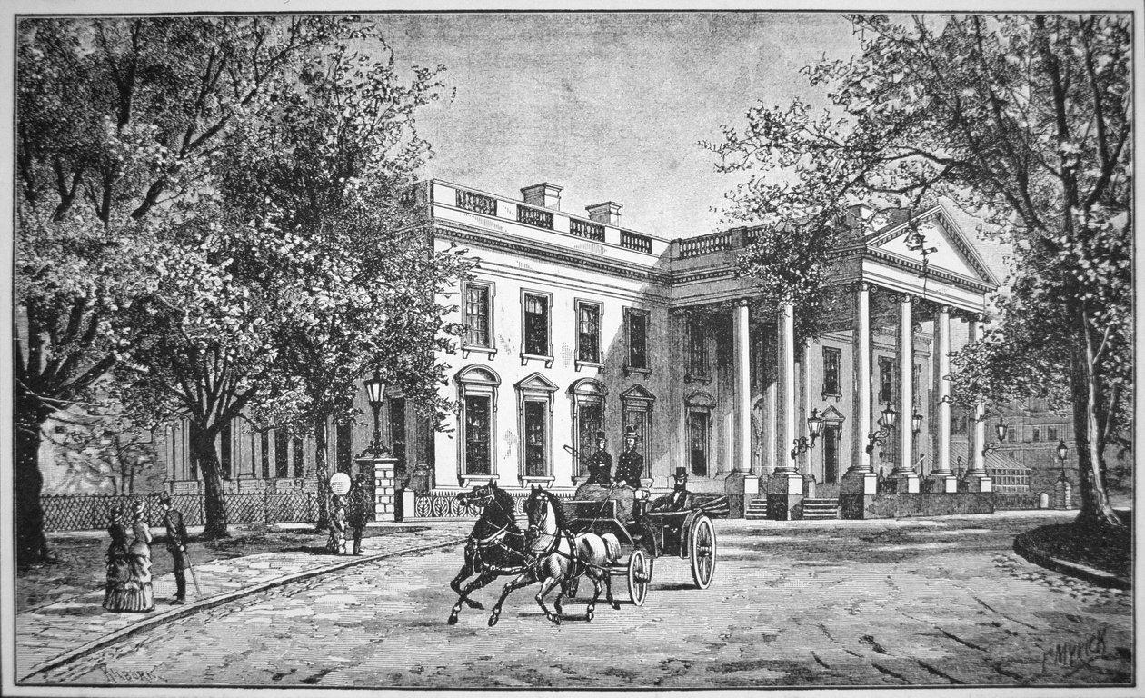 Valkoinen talo, n.1886 (kaiverrus) tekijältä American School