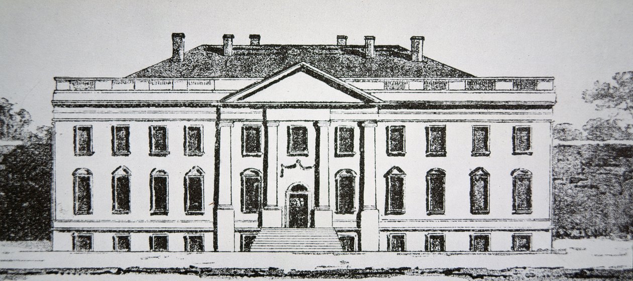 Valkoinen talo vuonna 1807 (kaiverrus) tekijältä American School