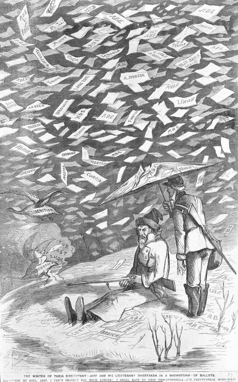 Heidän tyytymättömyytensä talvi, Jeff ja hänen luutnanttinsa ohitettuina äänestyslippujen lumimyrskyssä, n. 1894 tekijältä American School