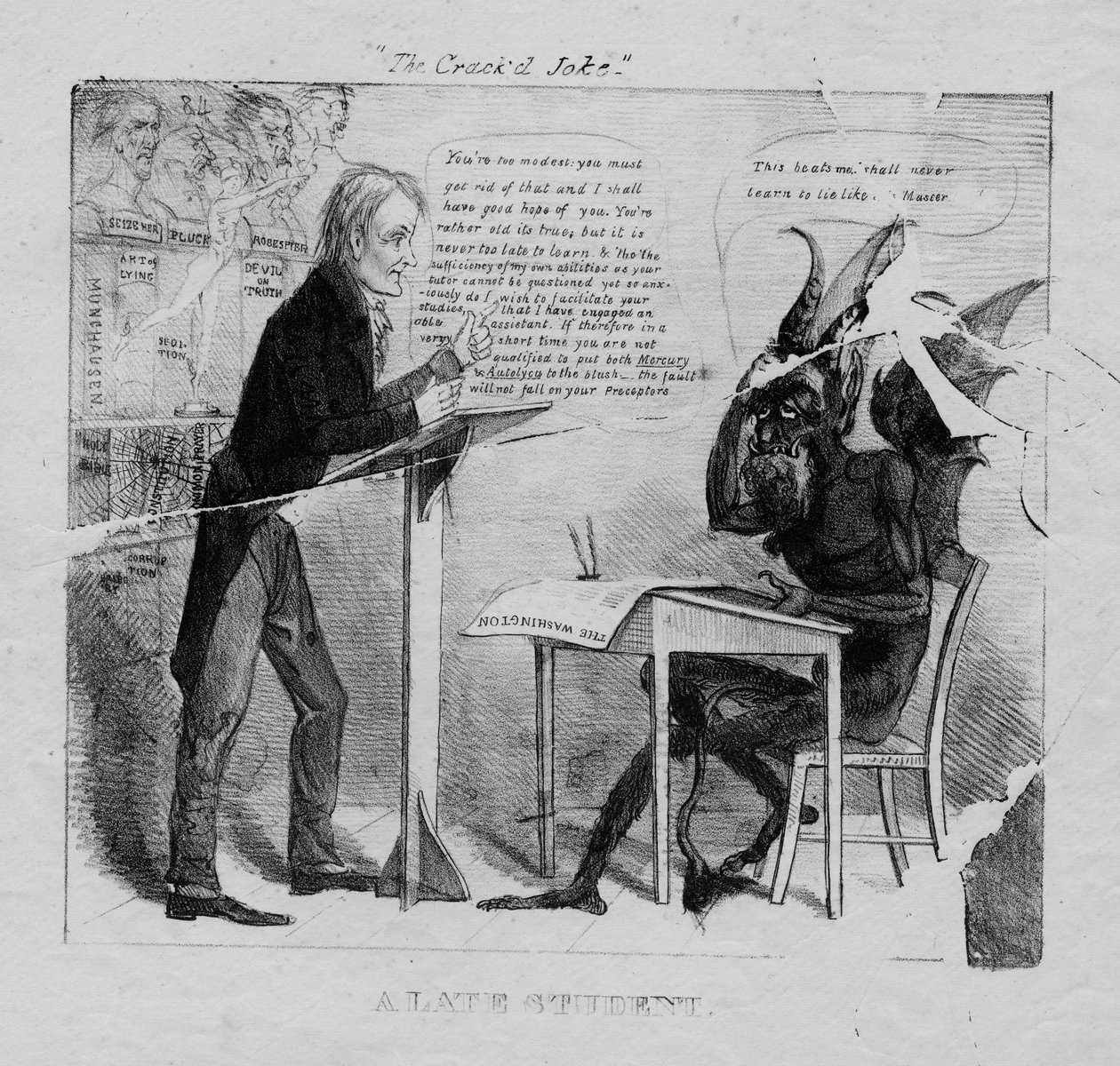 Särkynyt vitsi: edesmennyt opiskelija, 1827 tekijältä American School