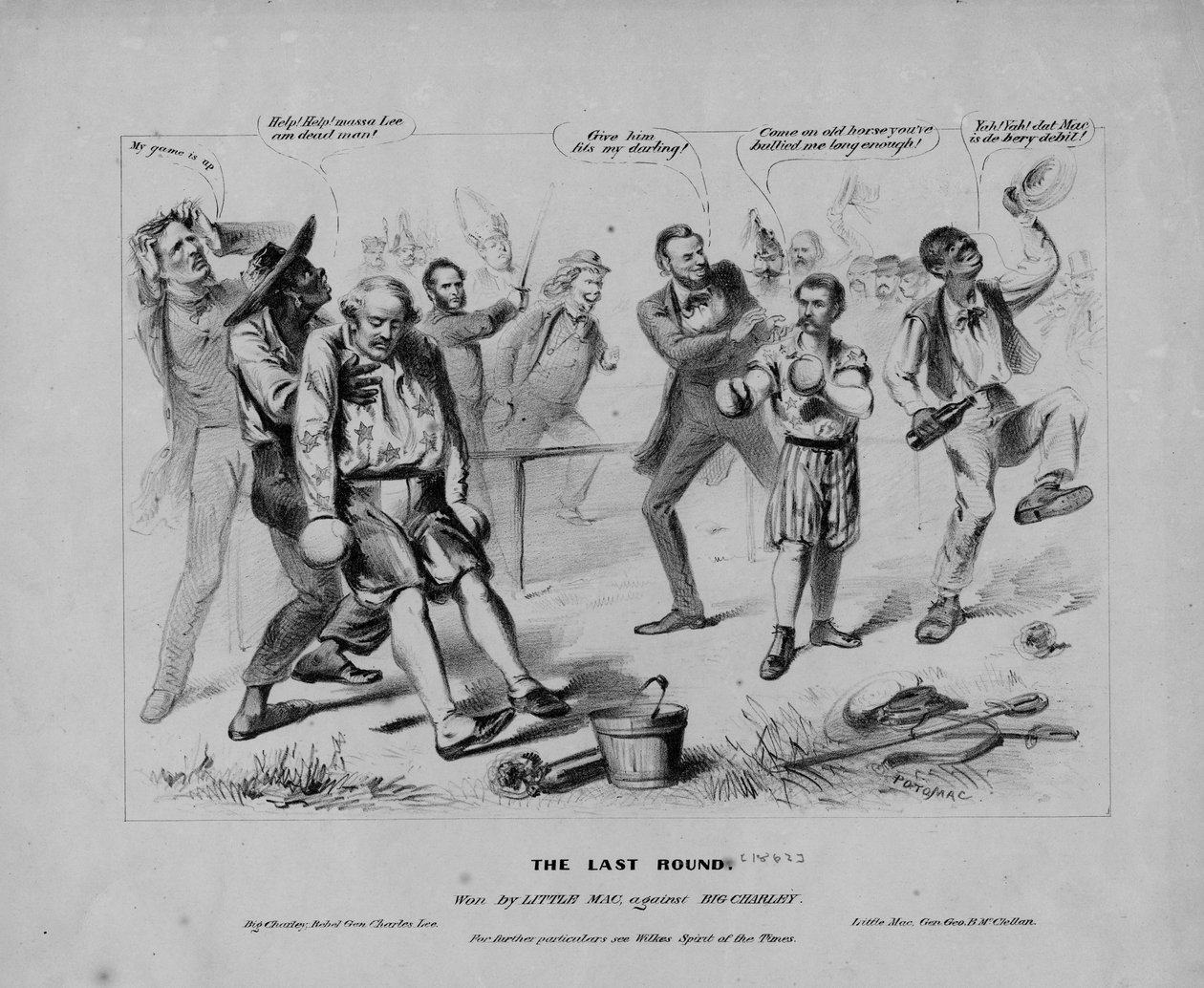 Viimeinen kierros: Pikku Mac voitti Big Charleya vastaan: katso lisätietoja Wilkesin ajan hengestä, allekirjoitettu Potomac, n. 1862 tekijältä American School