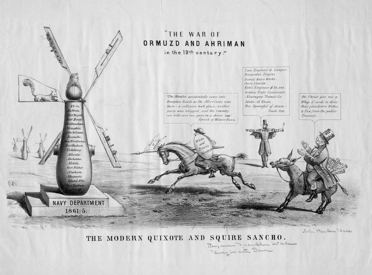 Moderni Quijote ja Squire Sancho, n. 1866 tekijältä American School