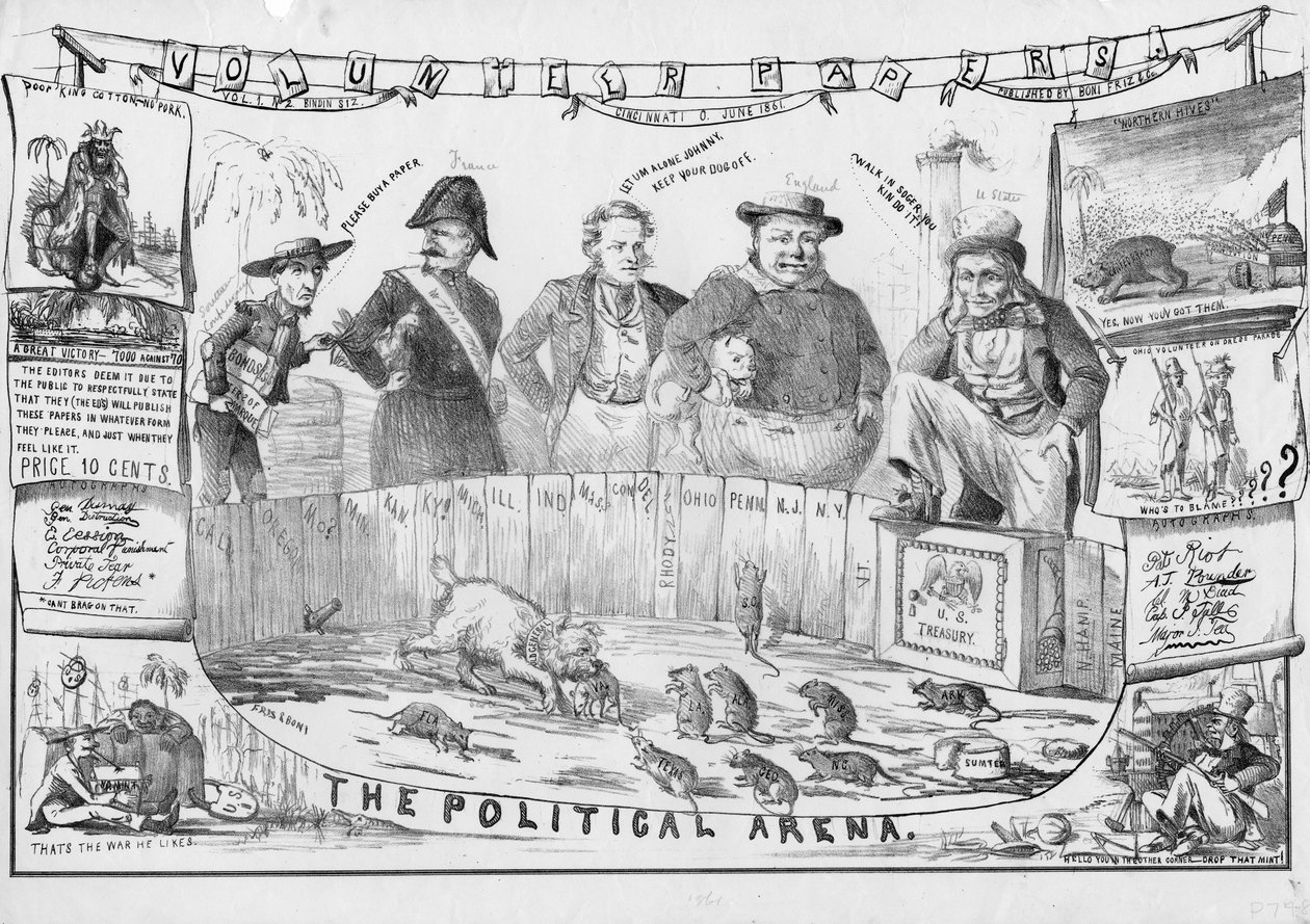 Poliittinen areena, mahdollisesti julkaistu Cincinnatissa, noin 1861 tekijältä American School