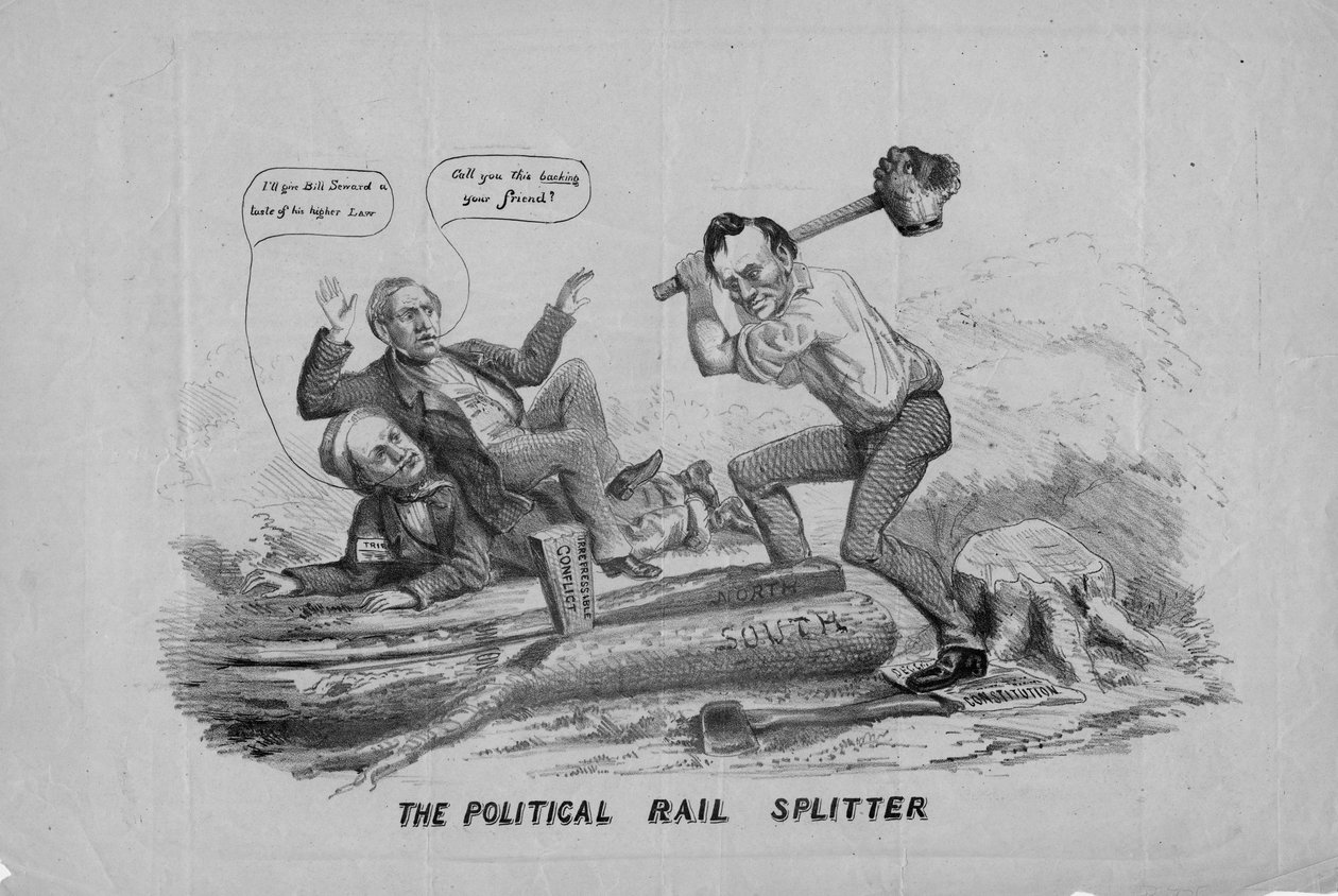 Poliittinen rautatien jakaja, julkaissut J Leach, New York, 1860 tekijältä American School