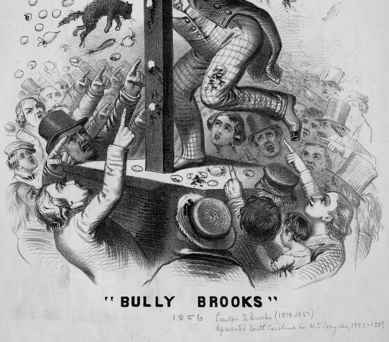 Oikea mies oikeassa paikassa Bully Brooks, yksityiskohta, n. 1856 tekijältä American School
