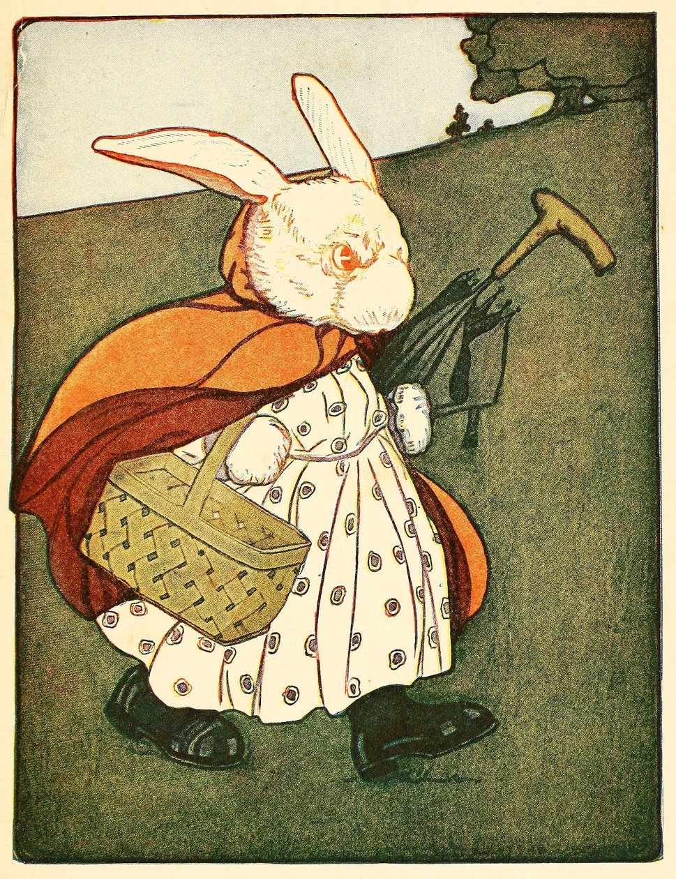 Sitten vanha rouva Rabbit… meni puun läpi leipurille, elokuvasta The Tale of Peter Rabbit, 1916. tekijältä American School