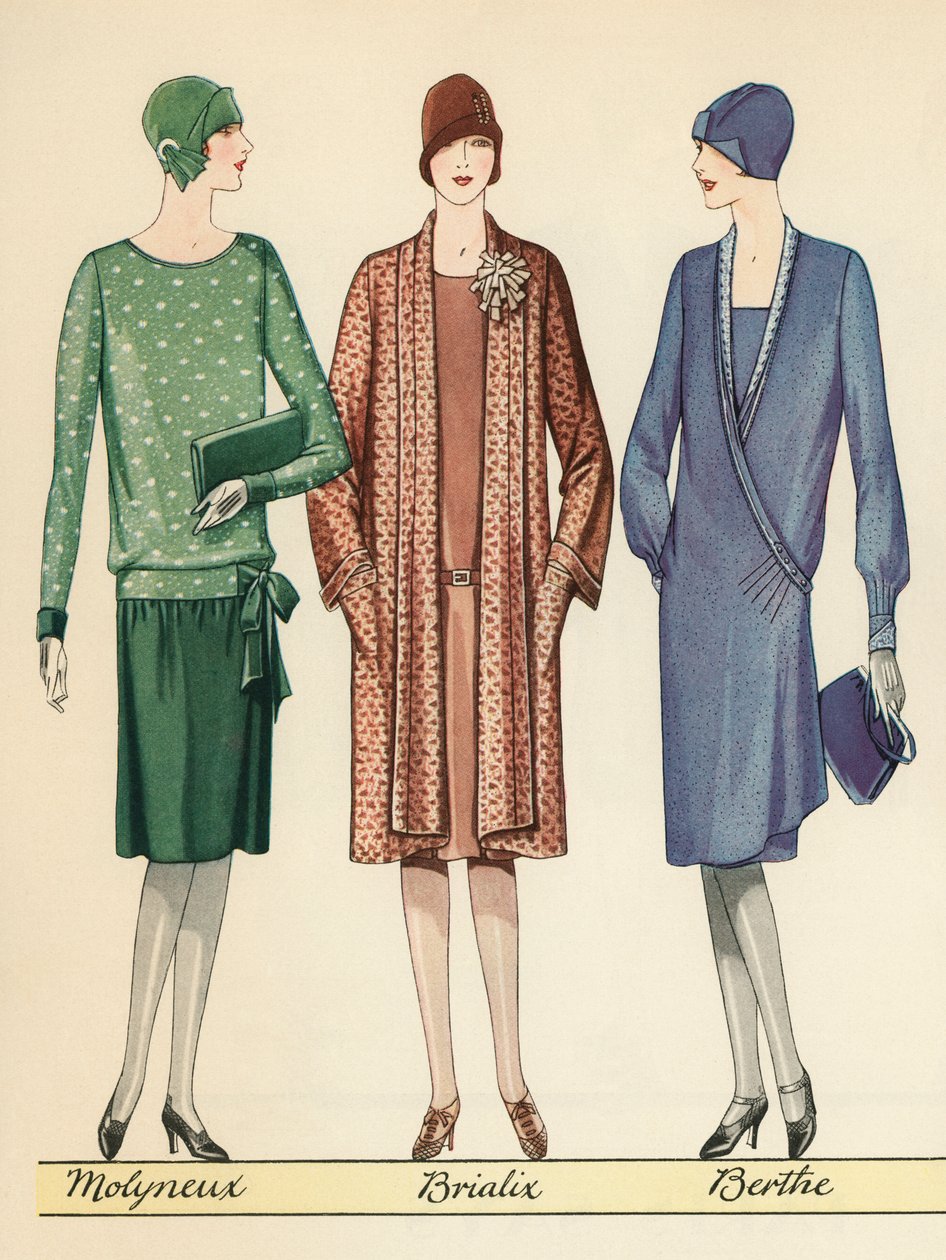Three Flappers mallintaa ranskalaisen suunnittelijan asuja tekijältä American School