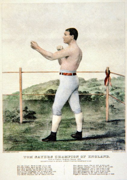 Tom Sayers, Currier & Ivesin vedoksesta (värilitografia). tekijältä American School