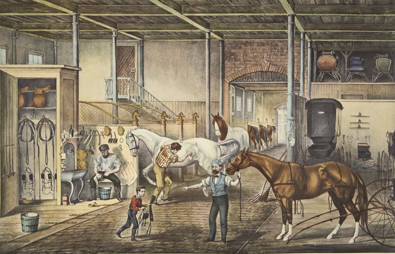 Ravi halkeamia kotona, mallitalli, pubi. 1868, Currier & Ives tekijältä American School