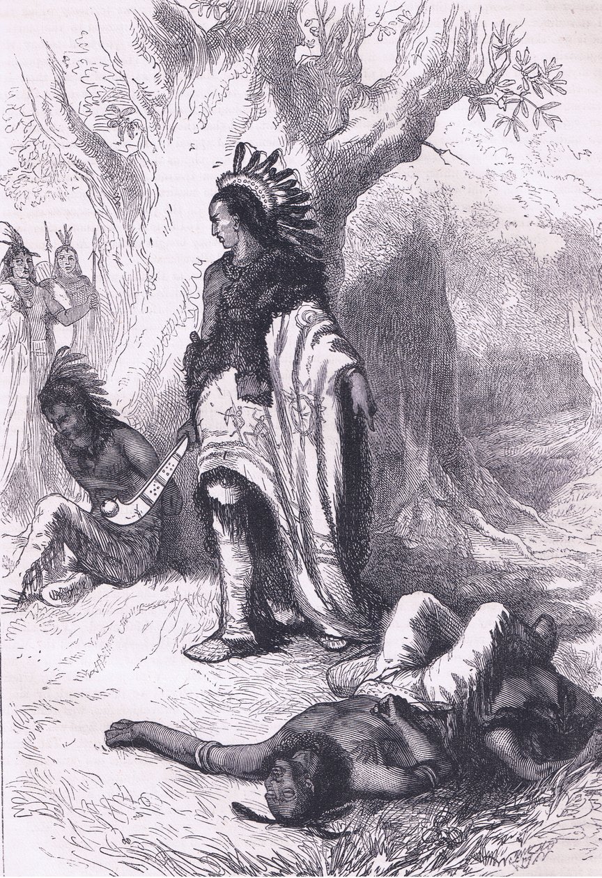 Uncas ja Miantonomoh (1643), kuvitus Cassell