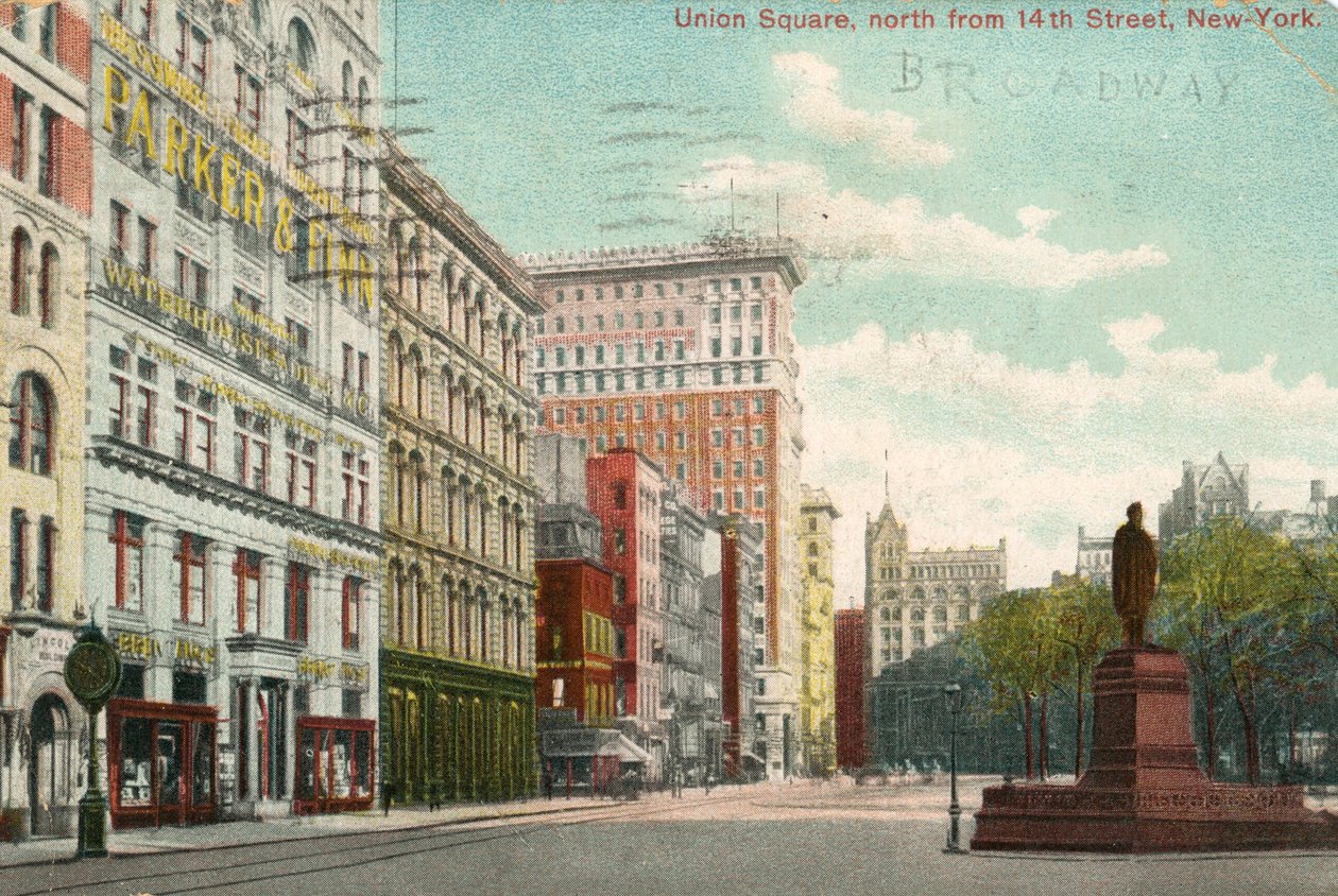 Union Square, pohjoispuolella 14th Street, New York, n. 1900-10 tekijältä American School