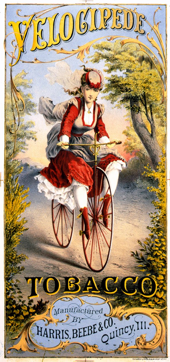 Velocipede tupakkalehden mainos tekijältä American School