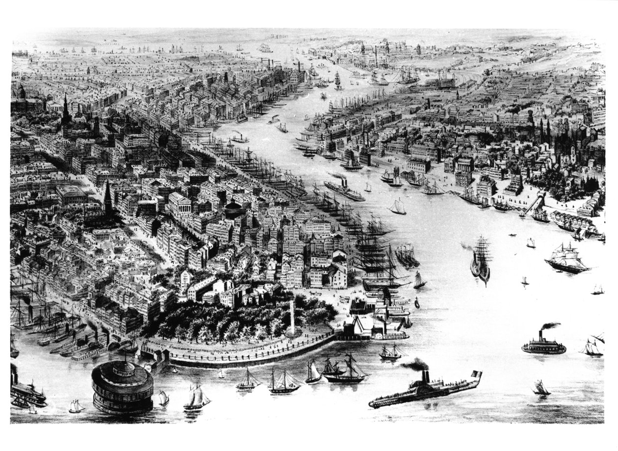 Näkymä Manhattanille ja East River Baylle tekijältä American School