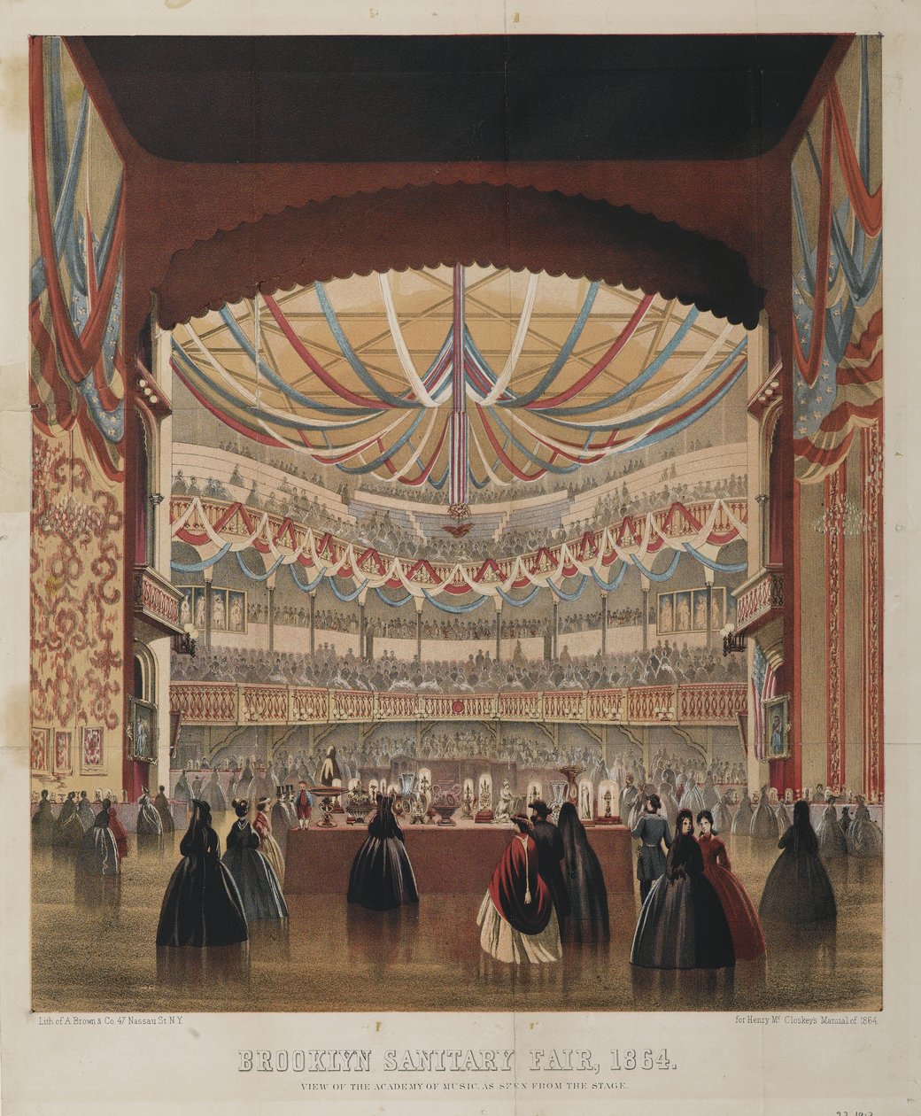 Näkymä Musiikkiakatemiasta lavalta nähtynä, Brooklyn Sanitary Fair, 1864 tekijältä American School